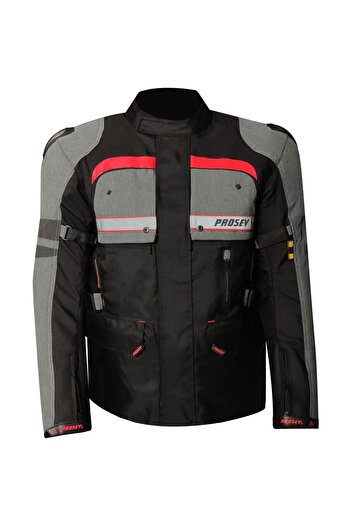 Prosev 4SEASONS COAT LONG AT 2202-RED - Motorcycle Long Coat
