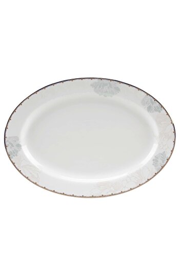 Queens 12" BONE CHINA OVAL PLATE LOTUS ZGBC042