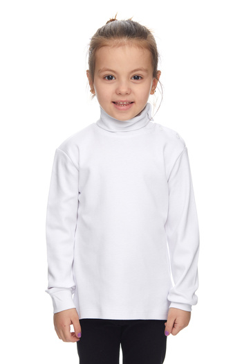 LOVETTI White Basic Girls' Snap Full Turtleneck Raster Winter Long Sleeve T-Shirt