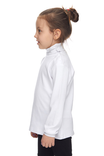 LOVETTI White Basic Girls' Snap Full Turtleneck Raster Winter Long Sleeve T-Shirt
