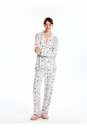 LC Waikiki Shirt Collar Floral Women's Pajamas Set