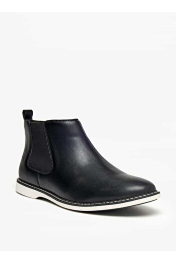 LBL by Shoexpress Solid Chelsea Boots with Gusset Detail and Zip Closure