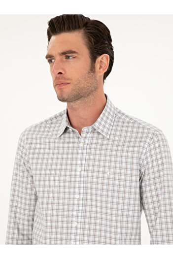 Cacharel Gri Slim Fit Uzun Kollu Gömlek 50220742-VR024