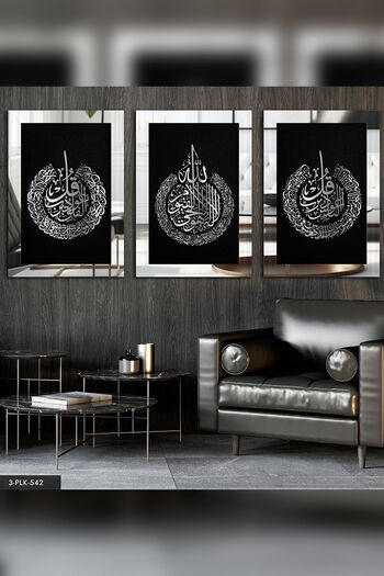 Evinemoda Ayetel Kürsi Felak Nas Silver 3 piese pictură cu oglindă din plexiglas