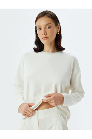 Koton Základní mikina s dlouhým rukávem Crew Neck