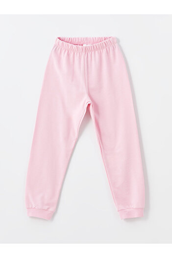 LC Waikiki Lw - Bisiklet Yaka Baskılı Uzun Kollu Kız Çocuk Pijama Takımı