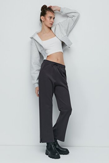 C&City Smoked 843 Model Slit Flare Leg Sweatpants