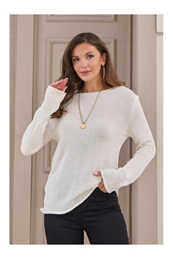 Elif Özbey Butik Tricotaje Ecru Massi Model Thin Mercerized