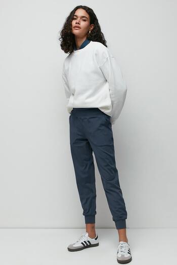 C&City Yüksek Bel Manşetli Paça Jogger Eşofman Altı 811 Indigo