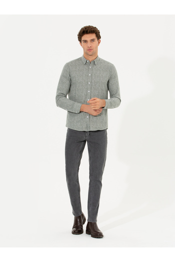 Cacharel Haki Slim Fit Uzun Kollu Gömlek 50255618-VR027