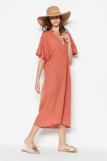 C&City Pareo Beach Dress 22328 Light Brown