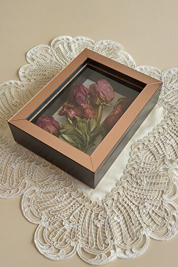 Verda Çerçeve 15x20x5 cm New Fashion Flower Memory Frame - Deep Rose Box