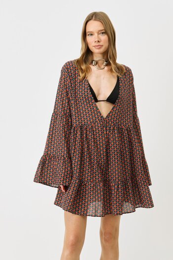 C&City Black/Cream Pareo Beach Dress - 22329