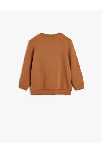 Koton Mikina Tiger Embossed Potištěný Crew Neck Dlouhý rukáv