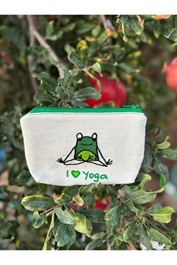Handream I Love Yoga Frog Themed Handmade Wallet/Multipurpose/Gift Bag