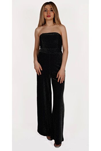 allys GLOSSY SILVERY EVENING DRESS JUMPSUIT