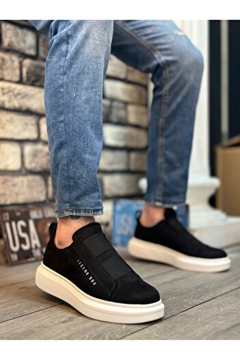 BESKAR BA0307 BOA Thick Suede Double Tape Black White Sole Men's Shoes