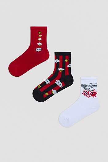 Penti Boy's Popcorn Multicolored 3-Piece Socks