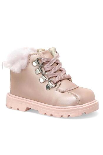 Rakerplus Powder Pink Zippered Baby Girl Boots