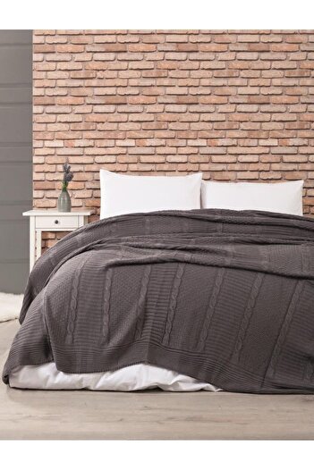 coton doux Redbud Knitwear Bedspread 210 X 240 (Anthracite)