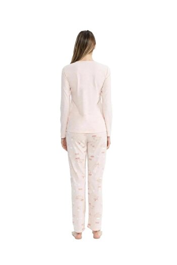 U.S. Polo Assn. U.S. Polo Assn. 17122 Yıldız Desenli Uzun Kollu Yuvarlak Yaka Pijama Takım