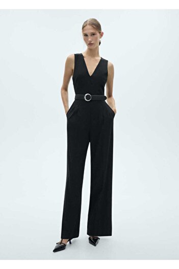 MANGO Woman Long Jumpsuit with Belt