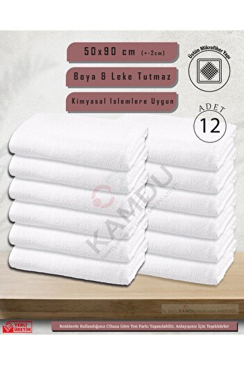 SUALUXE 12 Large Size Microfiber Towels - 50x90cm for Sports, Hairdresser, Barber and Hand Face