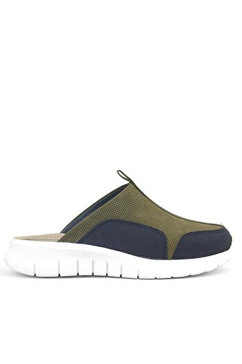 Shoes Center Genuine Leather Khaki Black Medical Comfort Sports Slippers