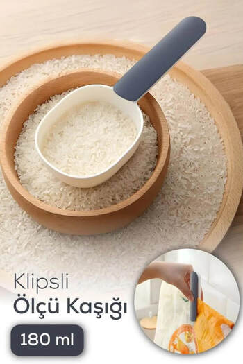 Hayveys Klipsli Ölçü Kaşığı Gıda Erzak Küreği Baharat Çay Kahve 180 ML