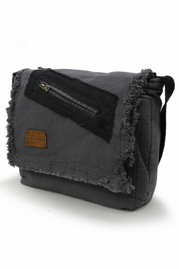 Old Cotton Cargo 7136 Robbie Grey 14 Inch Laptop Daily Shoulder School Travel Vintage Cotton Canvas Bag
