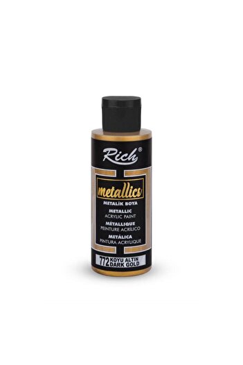 Rich Metalik Akrilik Boya 120cc. N:772 Koyu Altın