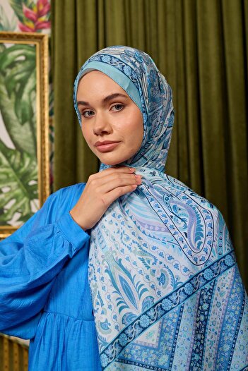 İpekhan Marrakech Koleksiyon Soft Şal Mavi Buz Mavi 3047-12