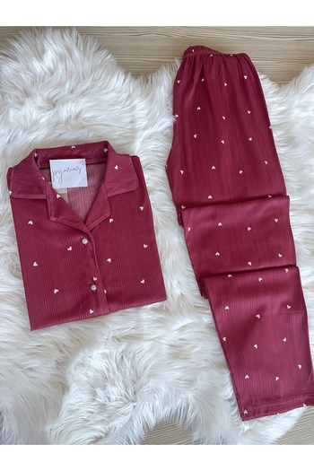 Pijamacs Set de pijamale cu mânecă scurtă Pegasus cu inimă roz închis