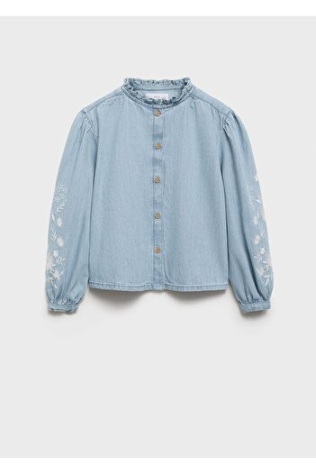 MANGO Kids Gestickte Jeansbluse