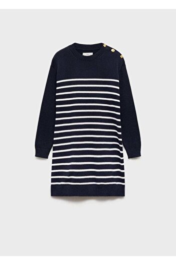 MANGO Kids Gestreiftes Strickkleid