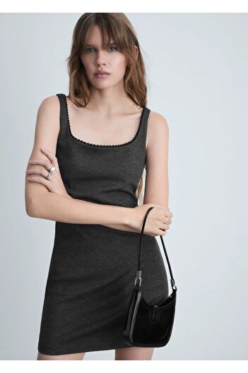 MANGO Woman Lace Detailed Dress