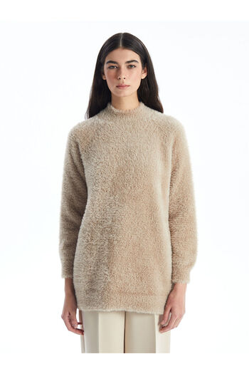 LC Waikiki Lw - Stand Collar Plain Long Sleeve Women's Knitwear Tunic