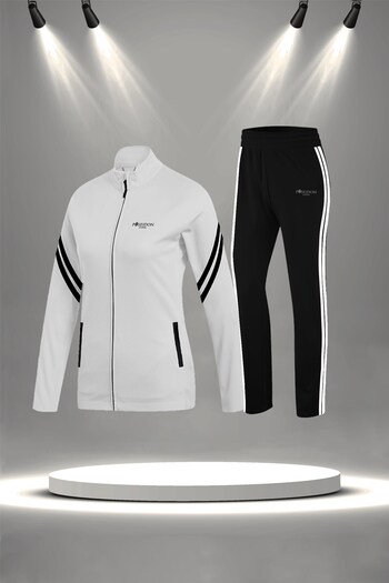 POSEIDON STORM Women's White Custom Supra Combed Fabric Fit Fit Casual Sports Running Set (S-3Xl)