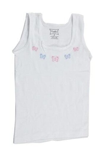 Tutku Girl's White Thick Strap Undershirt 3*Pack