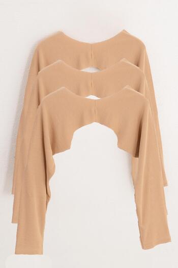 PİNKMARK Pinkmark Women's - Beige 3-Pack Inside Wearing Hijab Bolero Blouse Mcpmbl25647