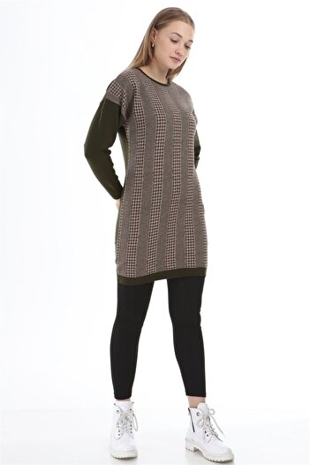 FTZ WOMEN Women's Patterned Tunic Khaki 21-1236