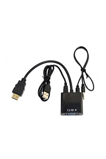 MAXGO 2114 Hdmi To VGA Kablo Çevirici Dönüştürücü Receiver Uydu Ps3 Ps4 Xbox Pc Notebook
