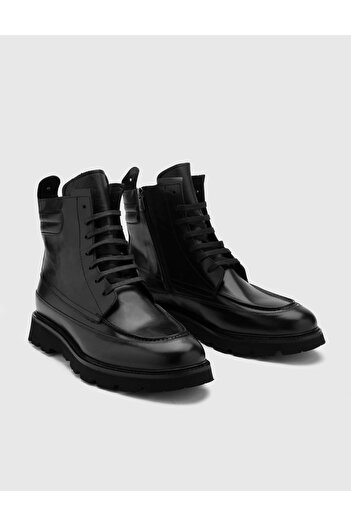 İLVİ Sakva Genuine Leather Men's Black Boots