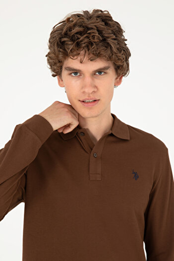 U.S. Polo Assn. Ανδρικό φούτερ καφέ Basic 50289051-VR029