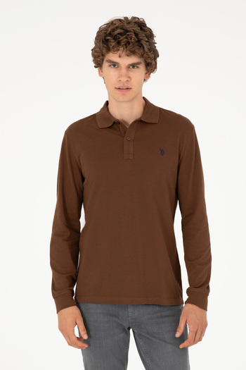 U.S. Polo Assn. Ανδρικό φούτερ καφέ Basic 50289051-VR029