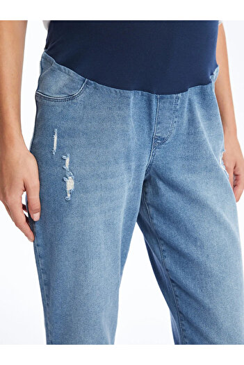 LC Waikiki LCWAIKIKI Maternity Karın Panelli Slim Mom Yırtık Detaylı Hamile Jean Pantolon