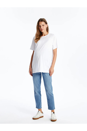LC Waikiki LCWAIKIKI Maternity Karın Panelli Slim Mom Yırtık Detaylı Hamile Jean Pantolon