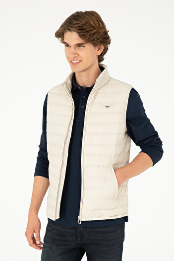 U.S. Polo Assn. Ανδρικό πέτρινο γιλέκο 50290793 -VR049