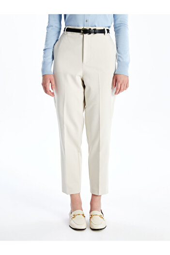 LC Waikiki Lcw Women's Straight Pants with Belt on the Waist