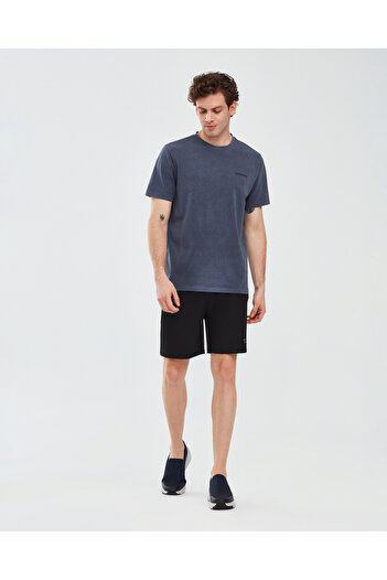 SKECHERS Ανδρικό μπλουζάκι Navy Blue - Organic Sleeve, M Cut, κοντό μανίκι S241166-410